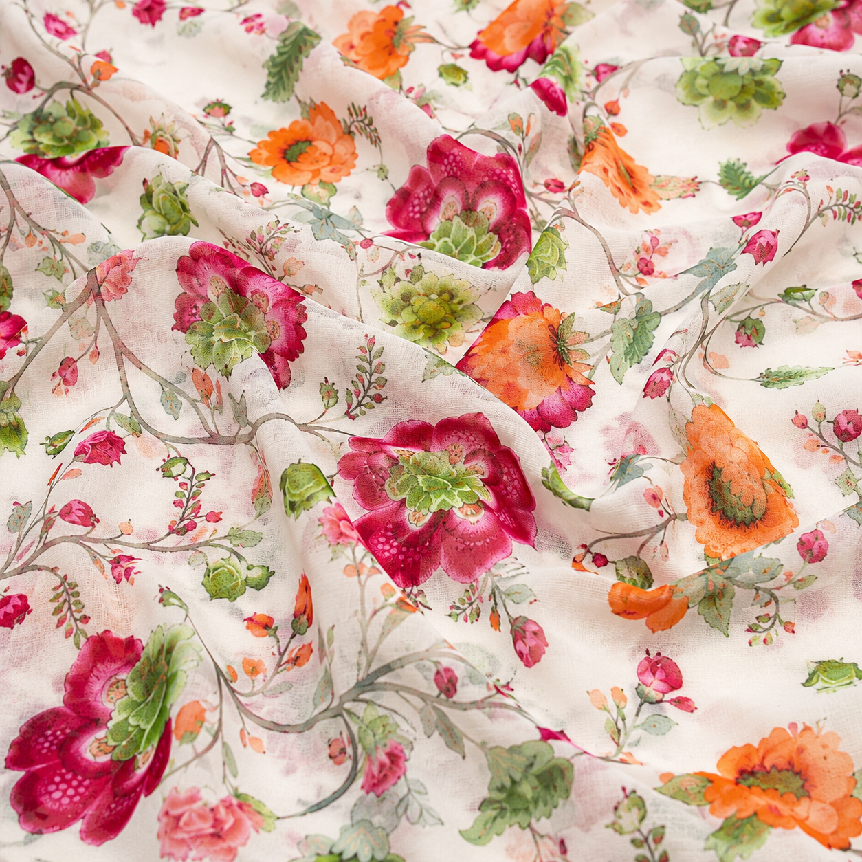 Pastel Bloom Collection – Pure Viscose Georgette Floral Digital Prints (₹350 per meter)