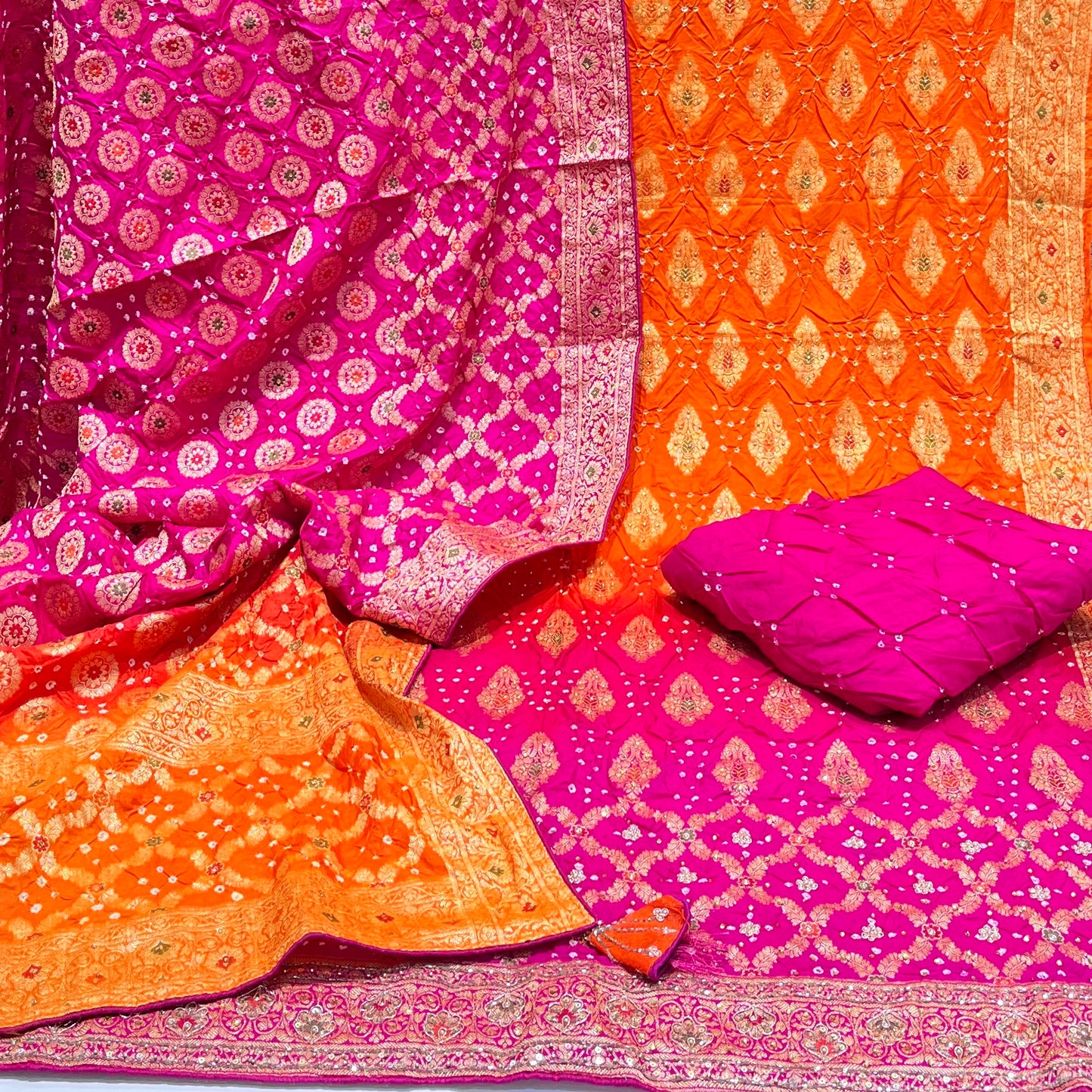 Banarsi Silk Premium Bandhej Suits
