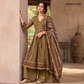 Organic Cotton Lacework Unstitched Suit Olive Green (₹2550 per suit)