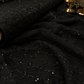 Pure Georgette Beads Cutdana Honeycomb Embroidered Fabric Black (₹1250 per meter)