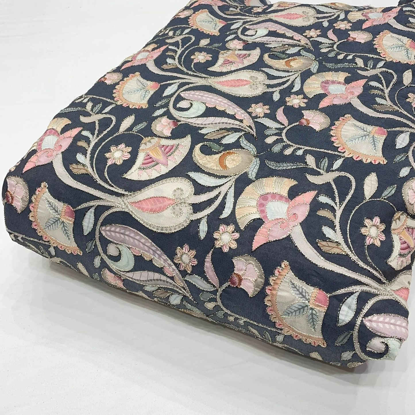 Modal Chanderi Prints with Embroidery 44”