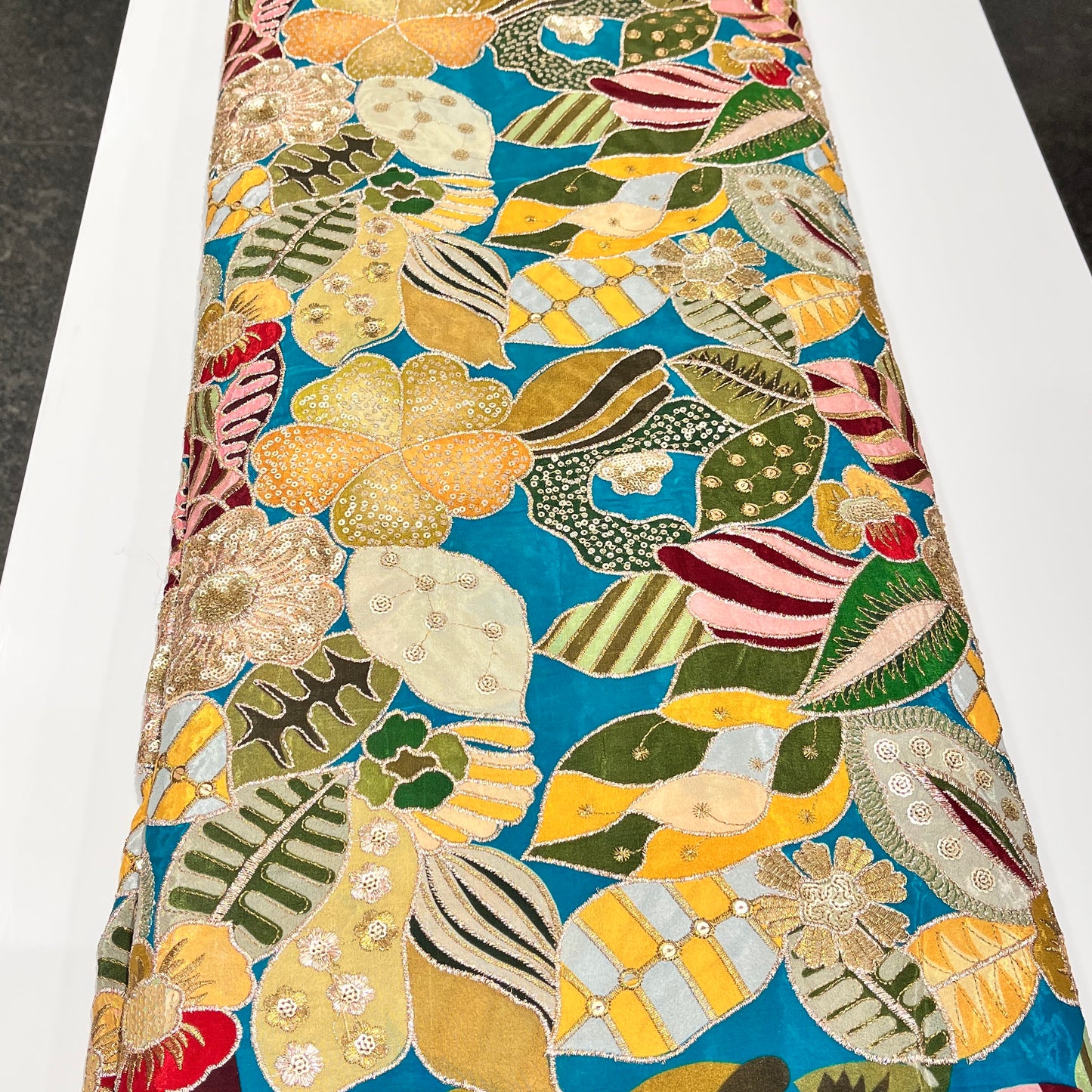 Pure Crepe Print with Embroidery