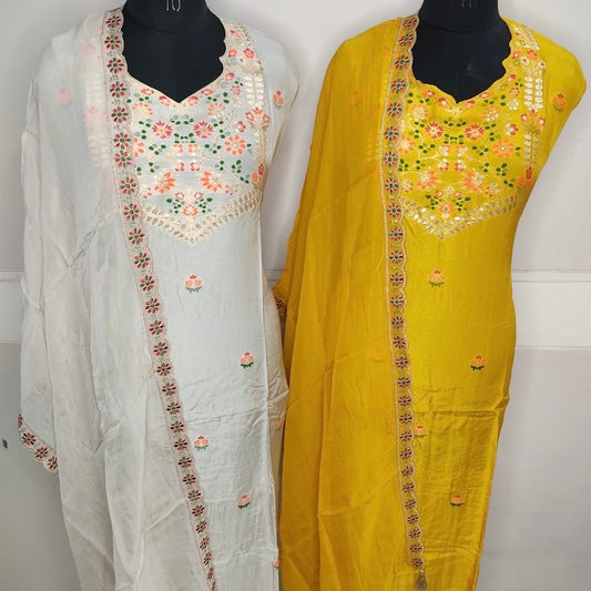 Pure Upada Silk Suit (Unstitched)