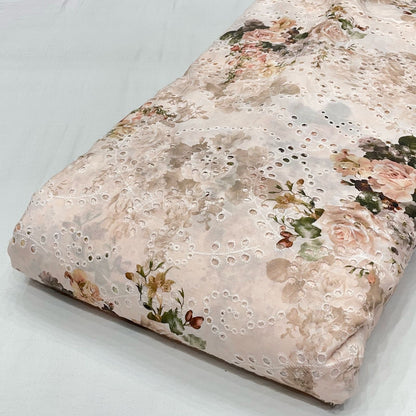 Pure Cotton Hakoba Cutwork with Prints 52”