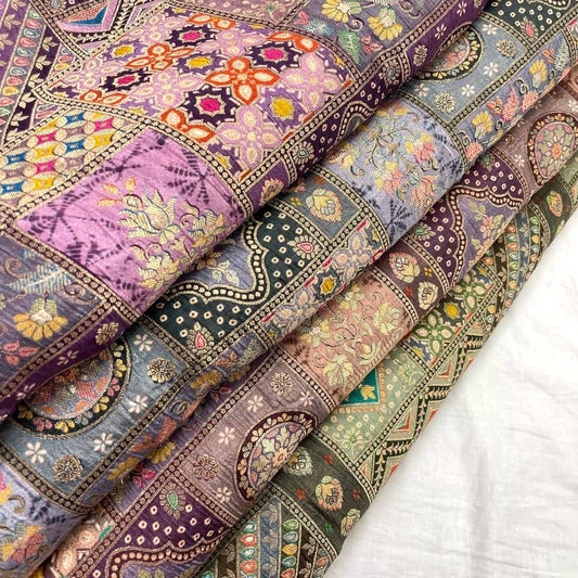 Banarsi Dola Silk Zari Weaving and Print