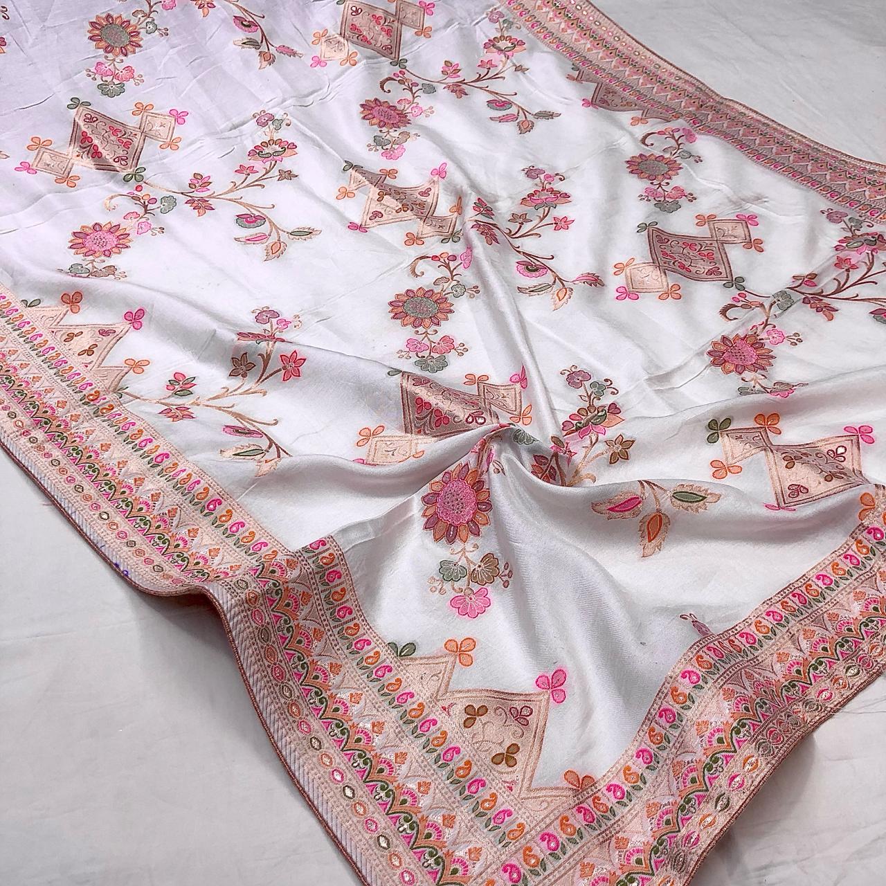 Soft Silk Jacquard Dupatta, Dyeable
