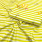 Pure Organic Cotton Digital Print Floral Stripe Fabric – Lime Yellow | Soft Breathable Summer Fabric | 44” Width (₹300 per meter)