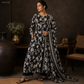 Pure Cotton Kantha Floral Print Black (₹175 per meter)