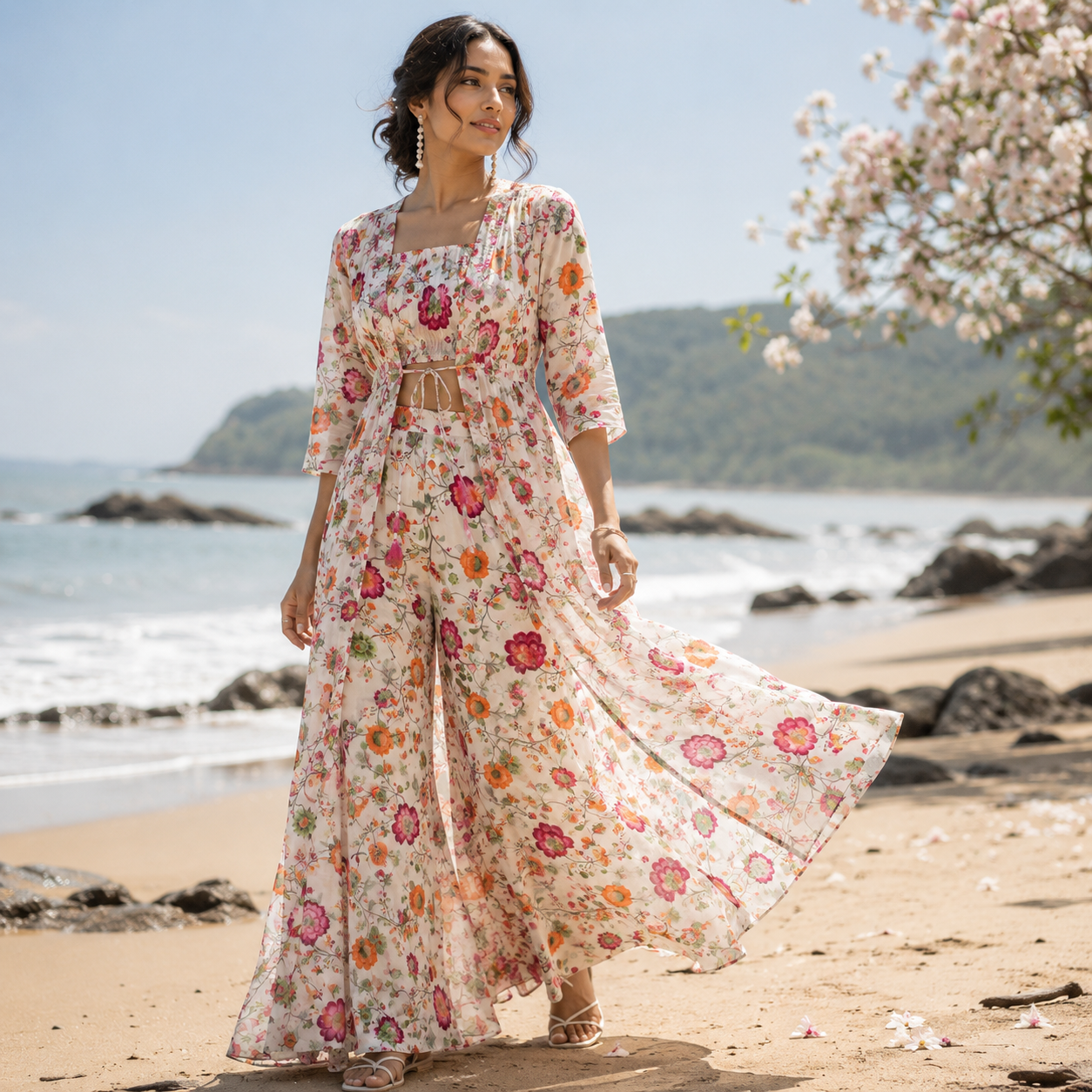 Pastel Bloom Collection – Pure Viscose Georgette Floral Digital Prints (₹350 per meter)