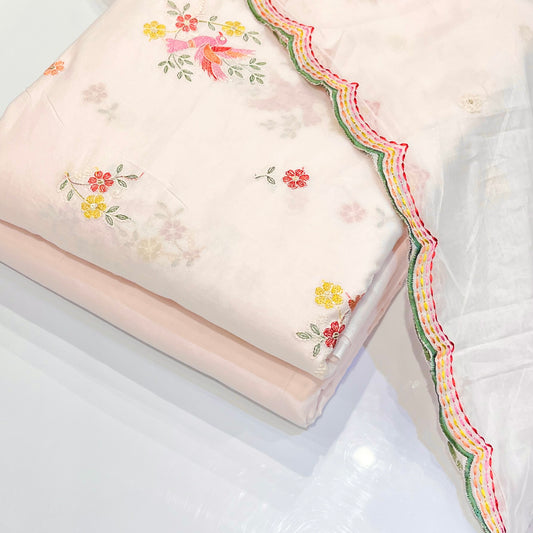 Pastel Cotton Embroidered Suit (Unstitched)