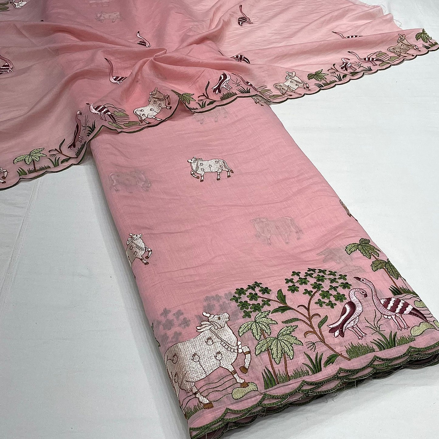 Pure Mul Embroidery 52” with Mul Embroidery 40” for Dupatta Combo