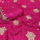 Pure Crepe Bandhani Cutdana Nalki Work with Matching Chinon Dupatta