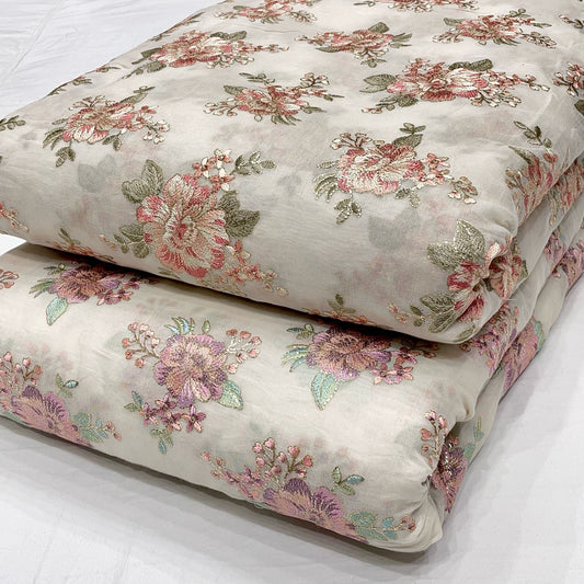 Pure Mul Silk Embroidery @₹1350/mtr