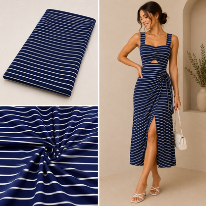 Pure Cotton Striped Fabric Big Width – Summer Dress & Shirt Material