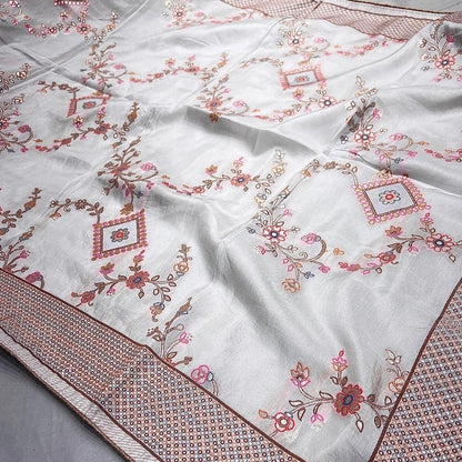 Soft Silk Jacquard Dupatta, Dyeable