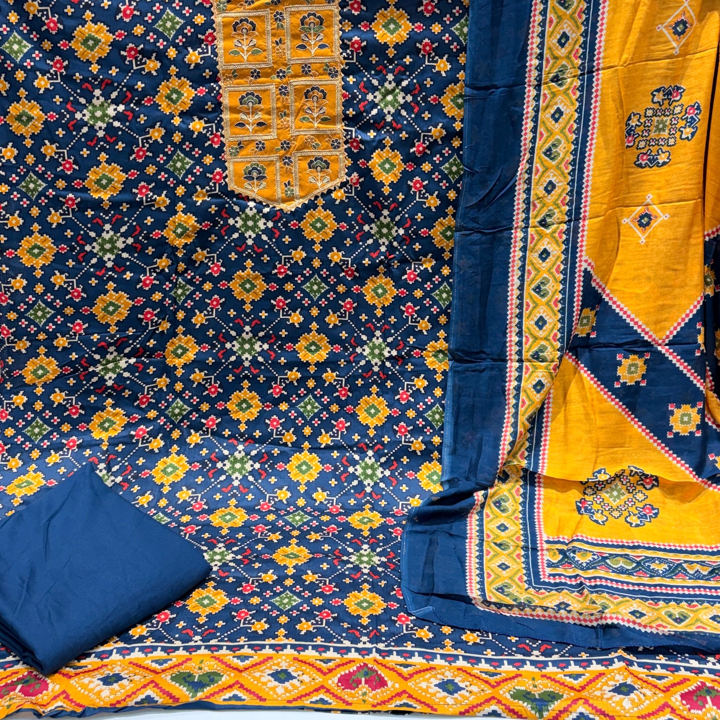 Pure Glace Cotton Patola Suit