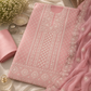 Pure Viscose Georgette Lakhnavi Embroidered Unstitched Suit with Faux Mirror Work & Pure Chiffon Dupatta (₹2599 per suit)
