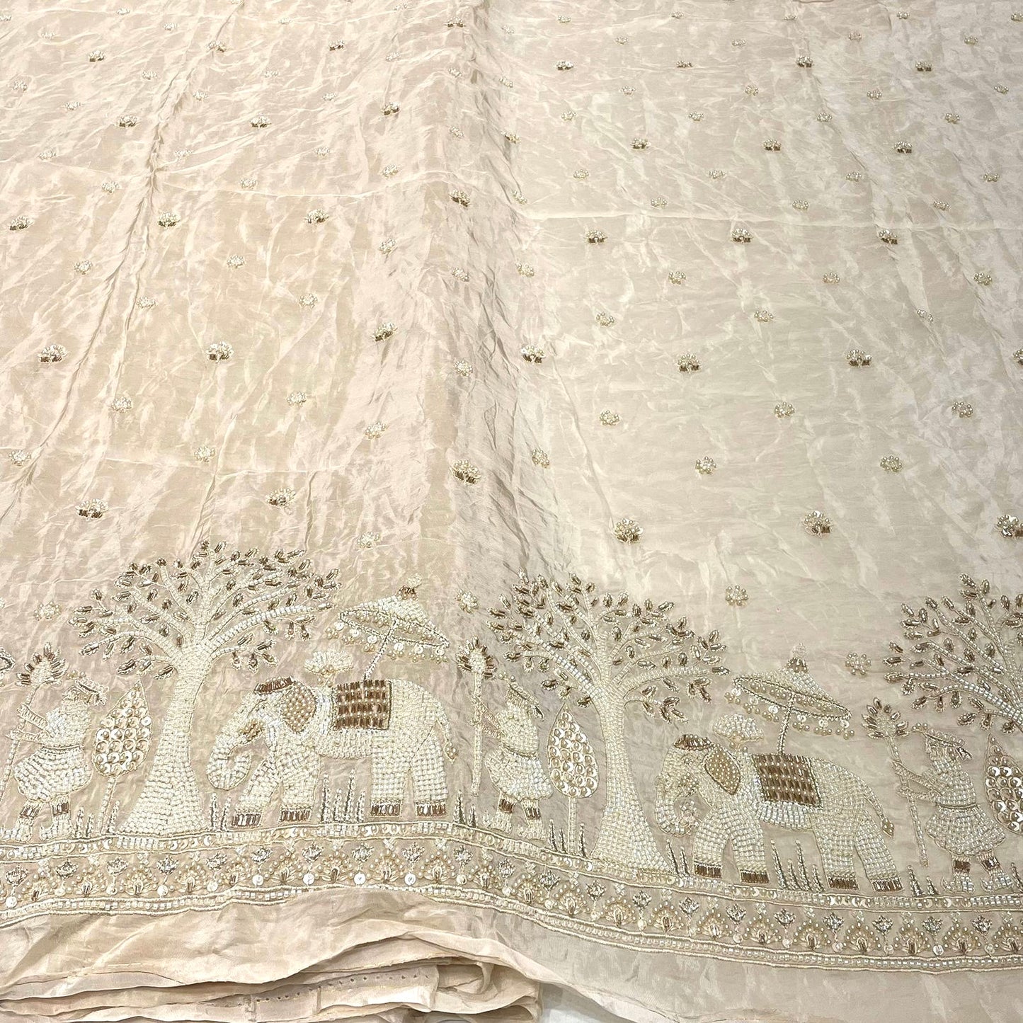 Pure Crepe Organza Cutdana Work