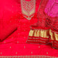 Gajji Silk Unstitched Suit with Embroidered Neckline & Bandhani Print (₹3700 per suit)