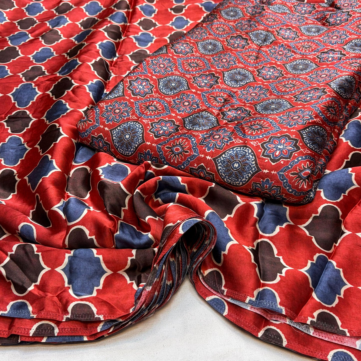 Pure Modal Satin Ajrakh Prints
