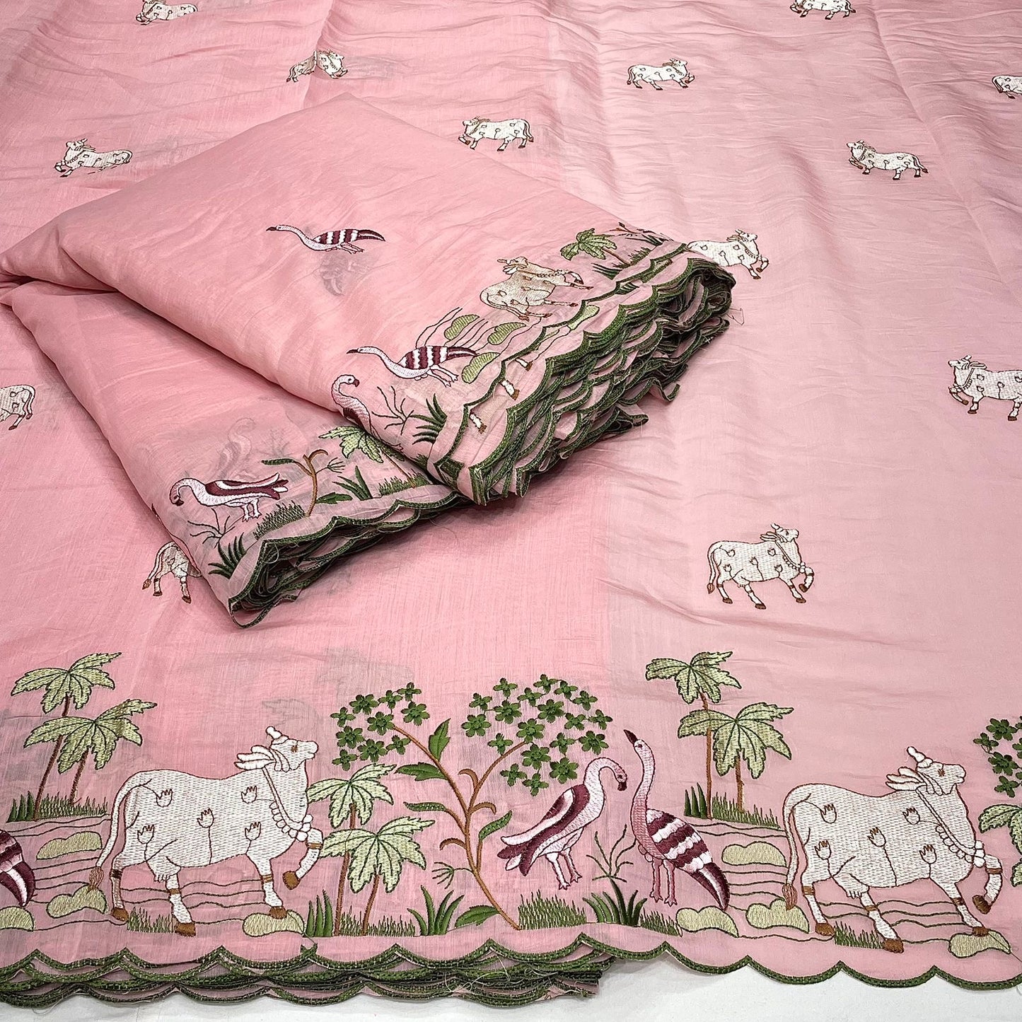 Pure Mul Embroidery 52” with Mul Embroidery 40” for Dupatta Combo