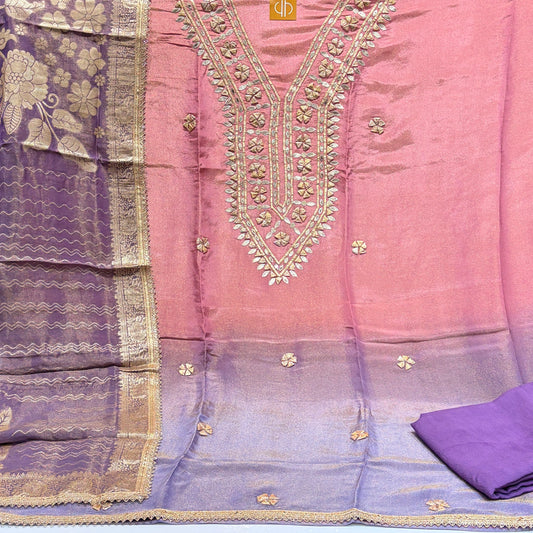 Pure Shimmer Tissue Gotta Patti Suit (Shirt/Bottom/Dupatta)