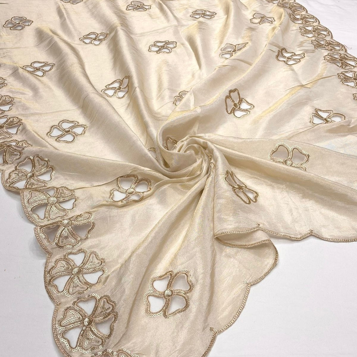 Shimmer tissue embroidered dupatta