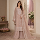 Premium Gold Foil Patti Crush Silk Tissue Embroidered Unstitched Suit Set | Pakistani Style | Taupe Beige (₹4500 per suit)