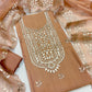Premium Gold Foil Patti Crush Silk Tissue Embroidered Unstitched Suit Set | Pakistani Style | Taupe Beige (₹4500 per suit)