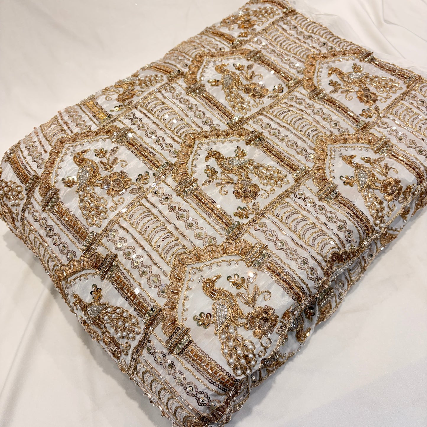 Dyeable Crepe Cutdana Nalki Work ₹1500/mtr