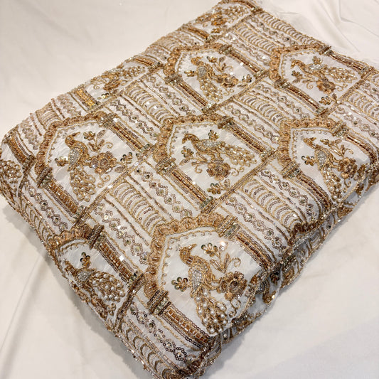 Dyeable Crepe Cutdana Nalki Work ₹1500/mtr