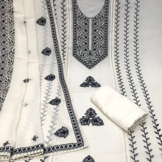 Pure Linen Cotton Embroidered Suit (3pc)