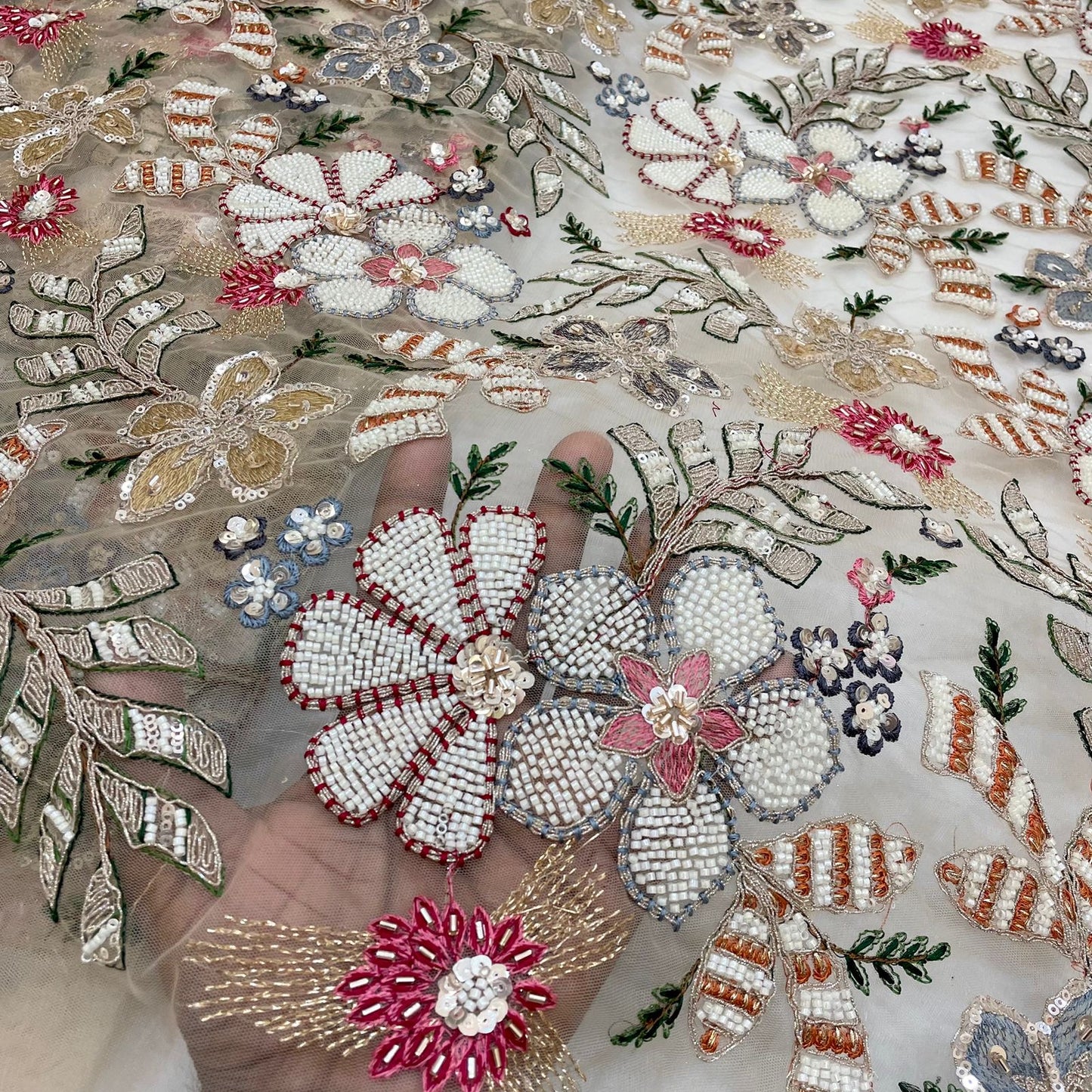 Net Cutdana & Nalki Work ₹1850/mtr