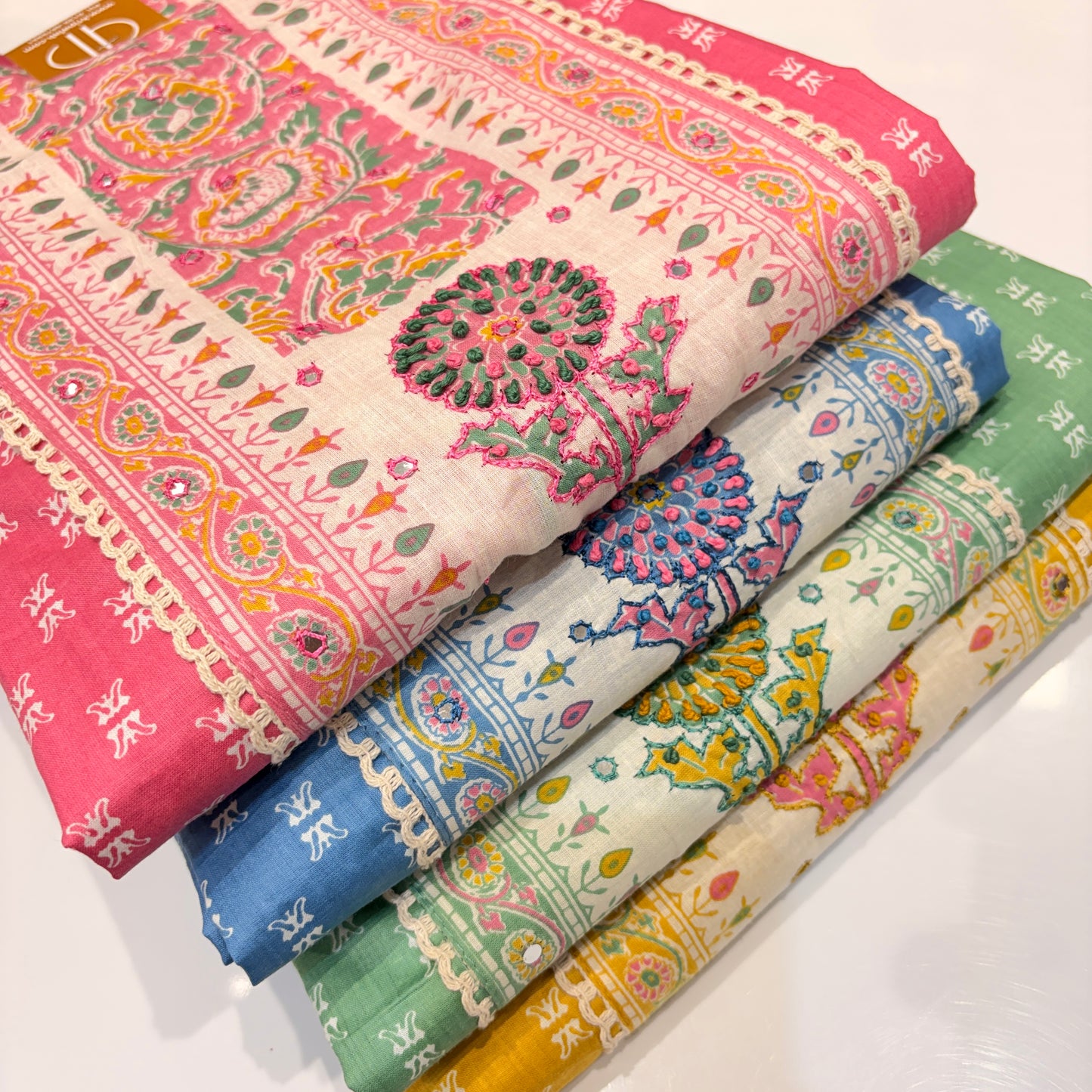 Pure Cotton Knot work Suit (Unstitched)