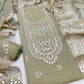 Premium Gold Foil Patti Crush Silk Tissue Embroidered Unstitched Suit Set | Pakistani Style | Taupe Beige (₹4500 per suit)