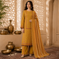 Organic Cotton Lacework Unstitched Suit Mustard (₹2550 per suit)