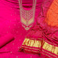 Gajji Silk Unstitched Suit with Embroidered Neckline & Bandhani Print (₹3700 per suit)