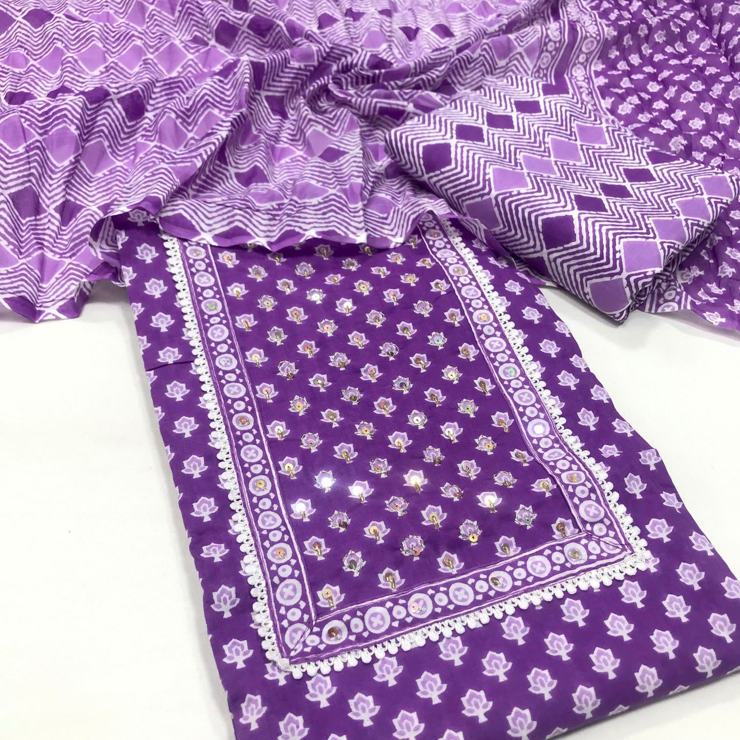 Pure Cotton 3pc Suit (Unstitched)
