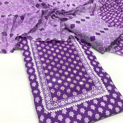 Pure Cotton 3pc Suit (Unstitched)