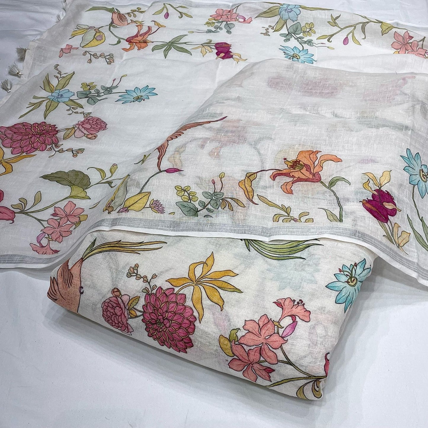 Pure Linen Print Combo (Top+Dupatta)