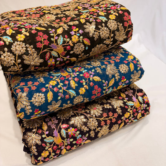 Georgette Heavy Multi Embroidery