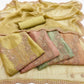 Premium Crush Tissue Embroidered Unstitched Suit Set | Festive Wear Dress Material | 4 Colours (₹4400 per suit)