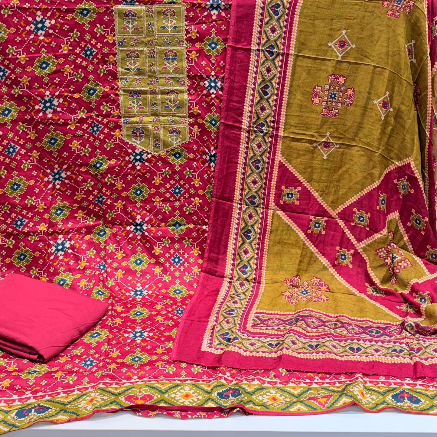 Pure Glace Cotton Patola Suit