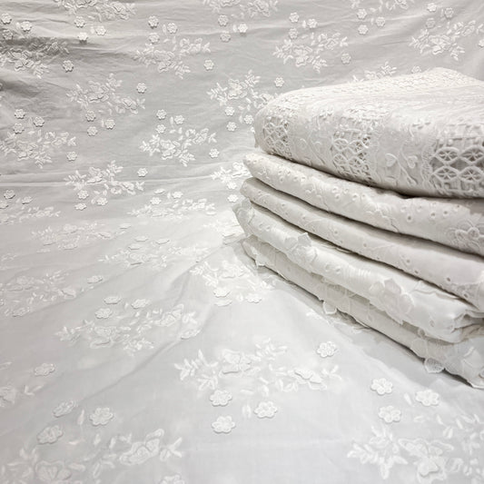Pure Cotton Applique Cutwork Embroidery 52”