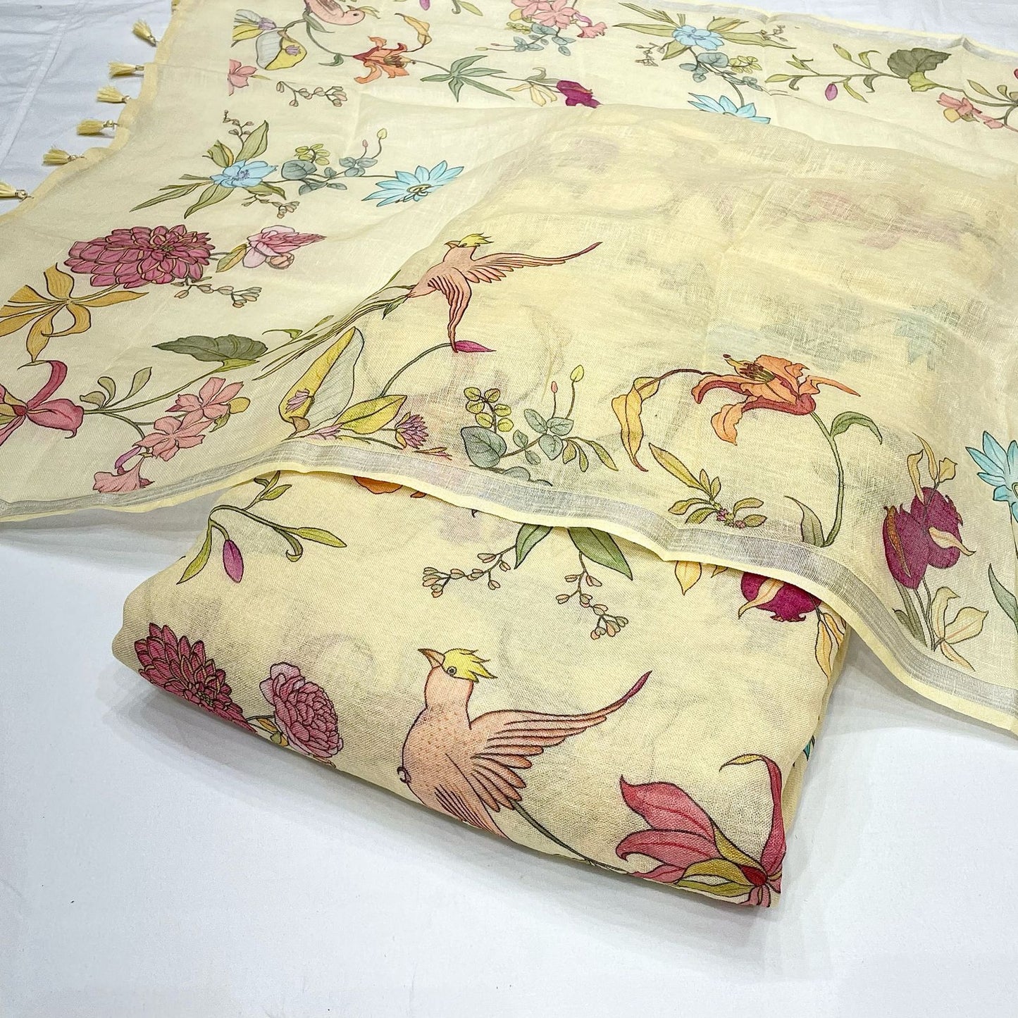 Pure Linen Print Combo (Top+Dupatta)