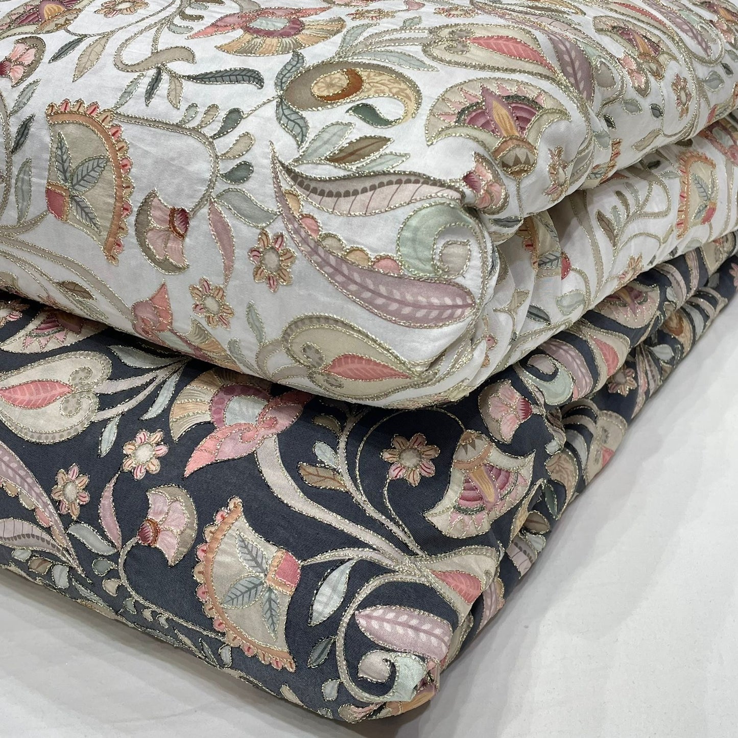 Modal Chanderi Prints with Embroidery 44”