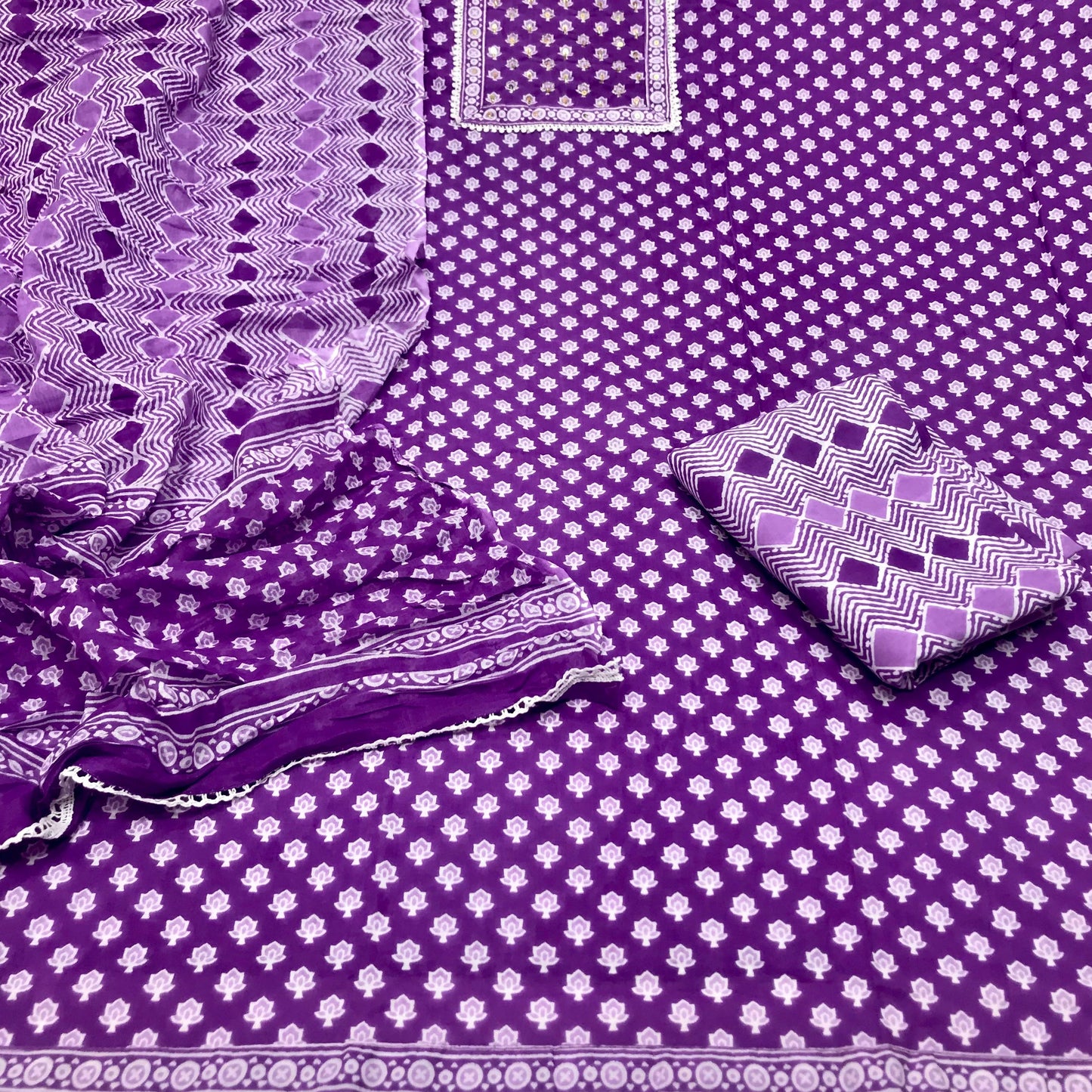 Pure Cotton 3pc Suit (Unstitched)