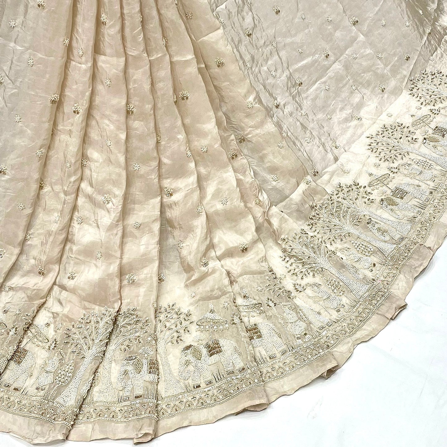 Pure Crepe Organza Cutdana Work