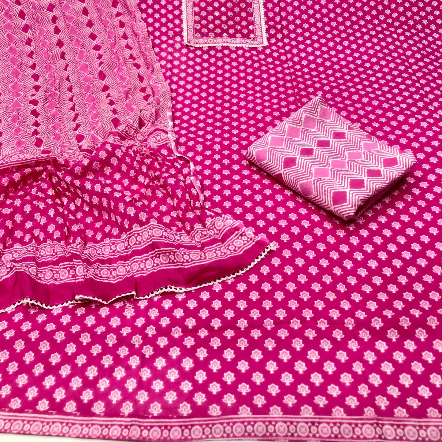 Pure Cotton 3pc Suit (Unstitched)