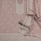 Premium Gold Foil Patti Crush Silk Tissue Embroidered Unstitched Suit Set | Pakistani Style | Taupe Beige (₹4500 per suit)
